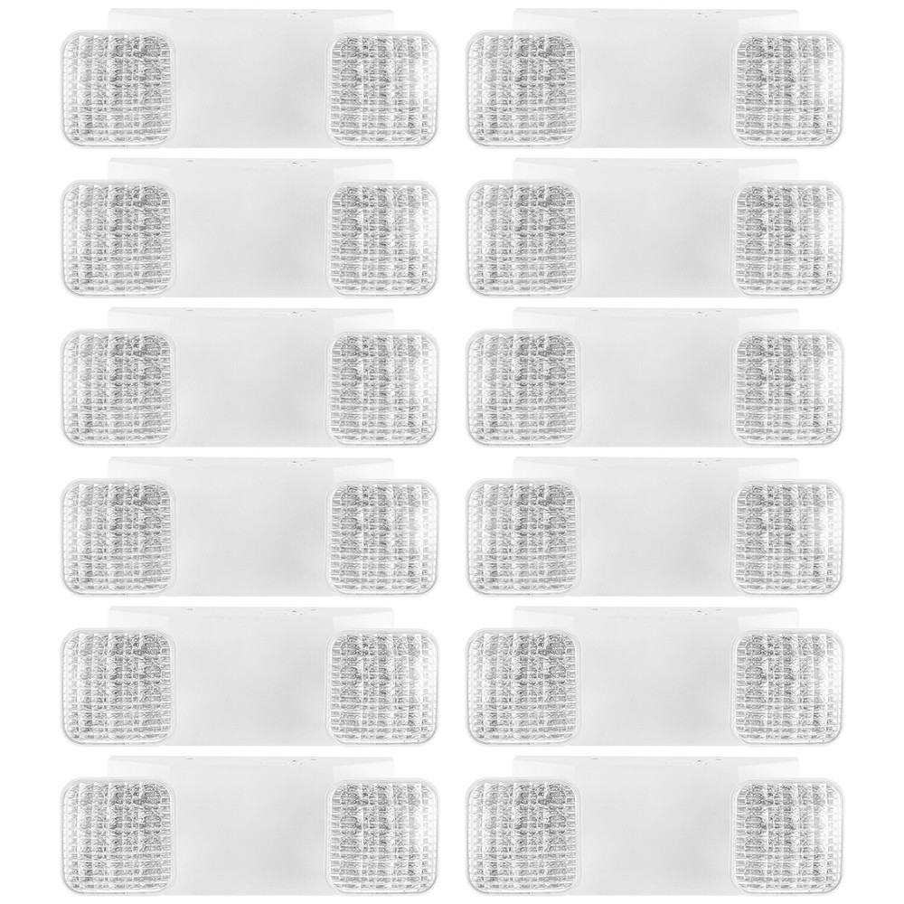 12 pack LED Emergency Lights , Exit Sign Light Adjustable Dual Head Battery Back