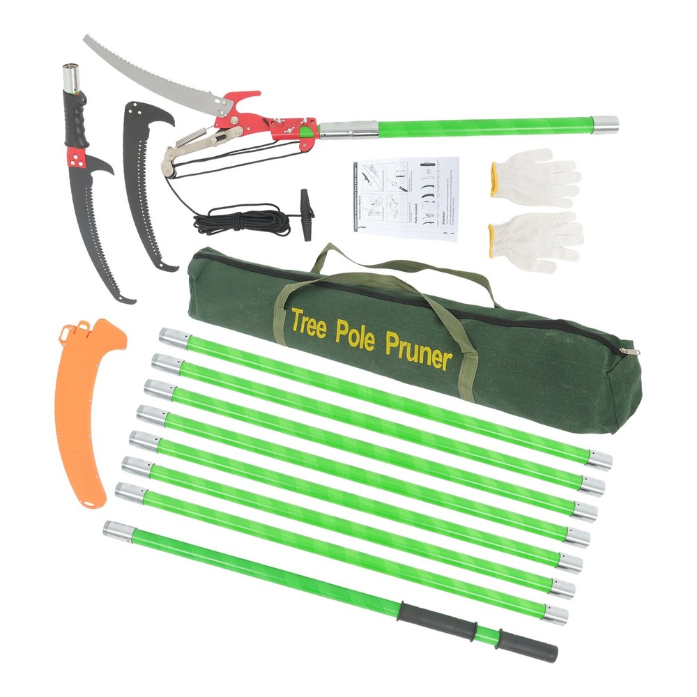 1 × Pruner Saw Combination Extendable Tree Trimmers Section 30ft 9 Green New