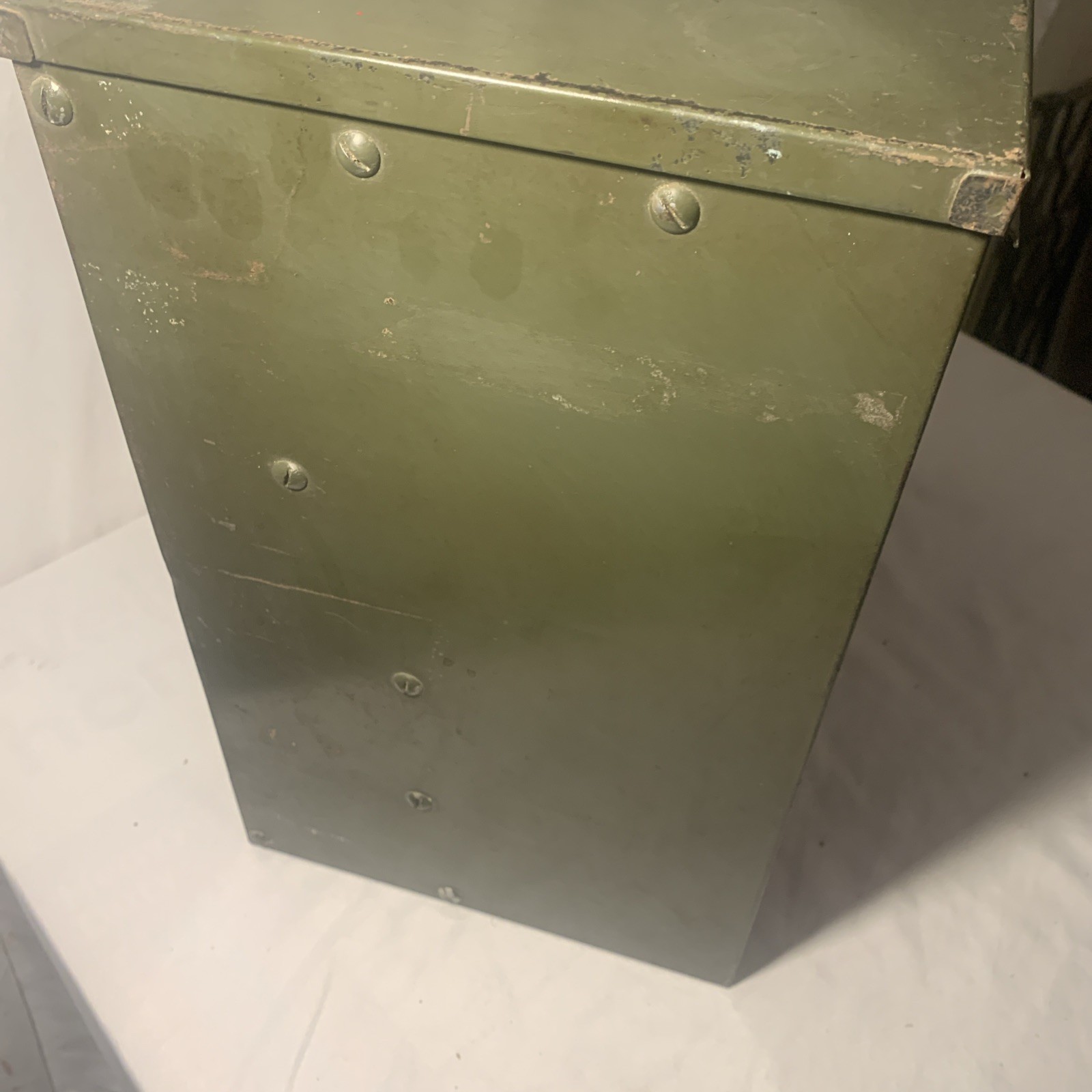 LYON Green Metal Steel Cabinet Parts Bin Tools Organizer Military
