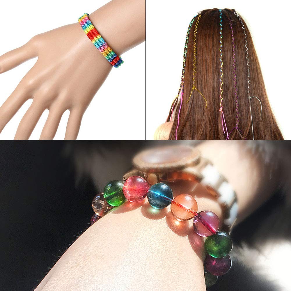 Dreamtop 1mm Stretchy Bracelet String, 100 Meters Rainbow Bead String