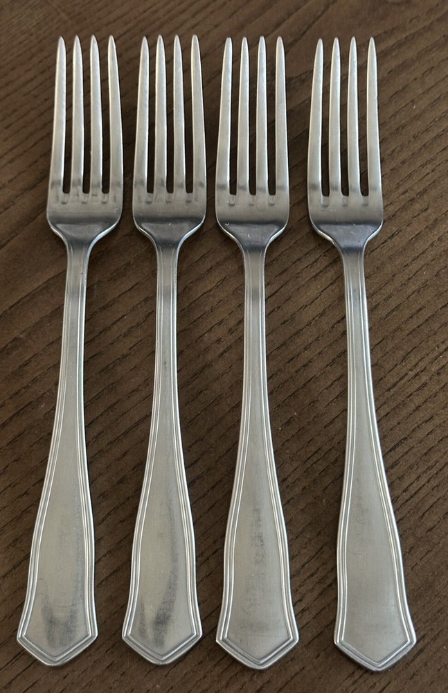 4 Malta MLF3 Dinner Forks Flatware Stainless Glossy Silverware 8 1/4”