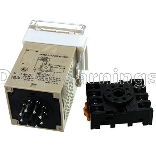 AC 220V DH48S-S Digital Precision Programmable Time Delay Relay Socket Base NEW