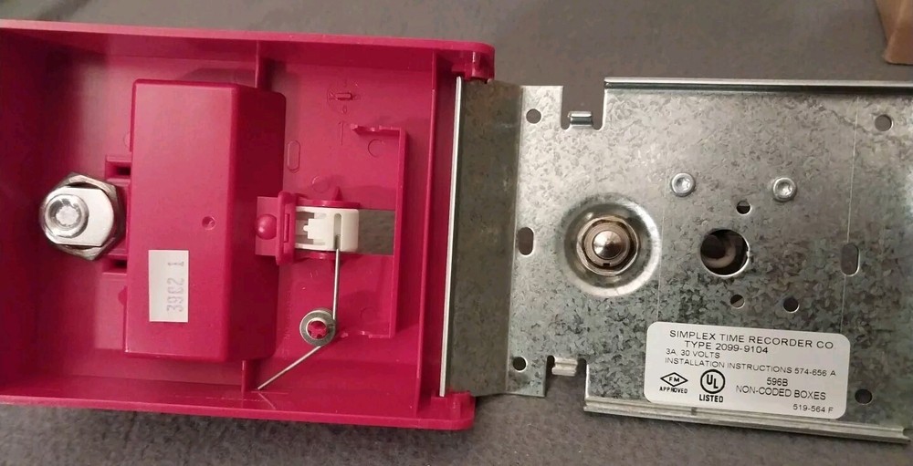 NEW Simplex 2099-9104 Double Action w/ Break Glass Pull Down Fire Alarm Station