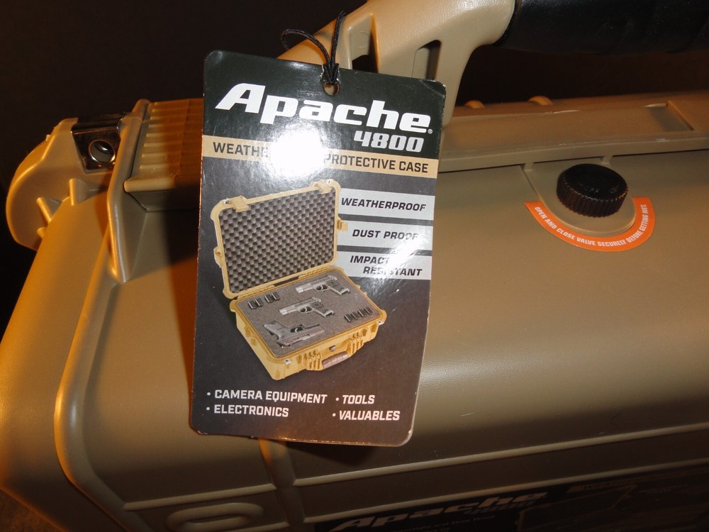 APACHE 4800 WEATHERPROOF PROTECTIVE HARD CASE CAMERA WEAPON TAN DESERT 19x13x7