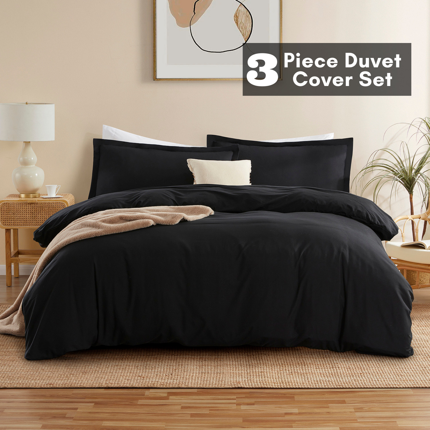 3 Pc Duvet Cover Set by Nymbus 1800 Series Ultra Soft Luxurious Comforter Cover