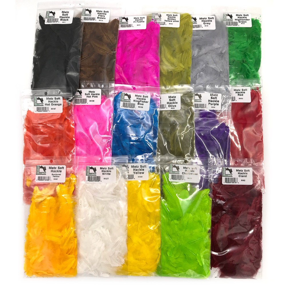 SOFT HACKLE FEATHERS - Hareline Fly Tying Material - 17 Colors Available NEW!