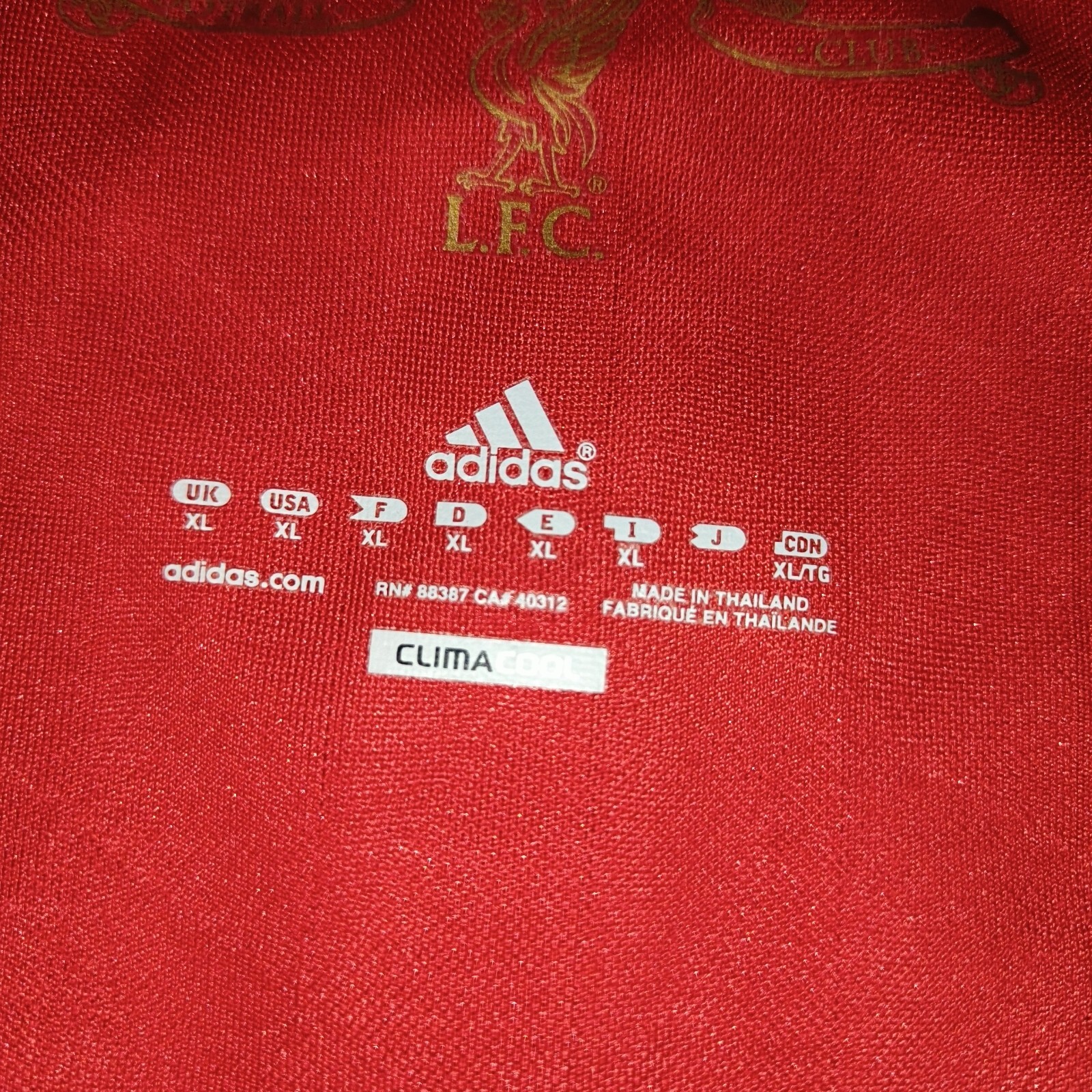 Liverpool Football Home Shirt Jersey 2010 2011 2012 Adidas Steven Gerrard XL