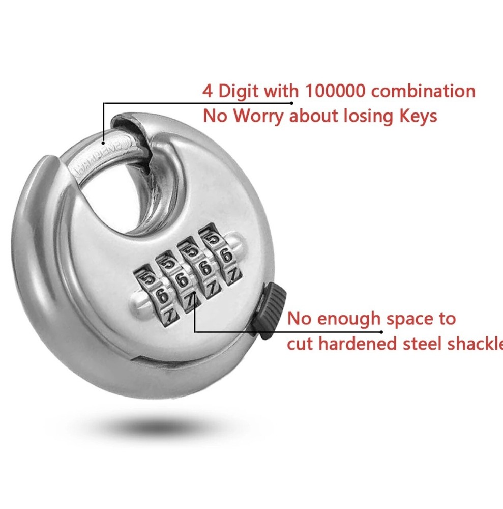 Round Combination Lock Heavy Duty Disc Padlock