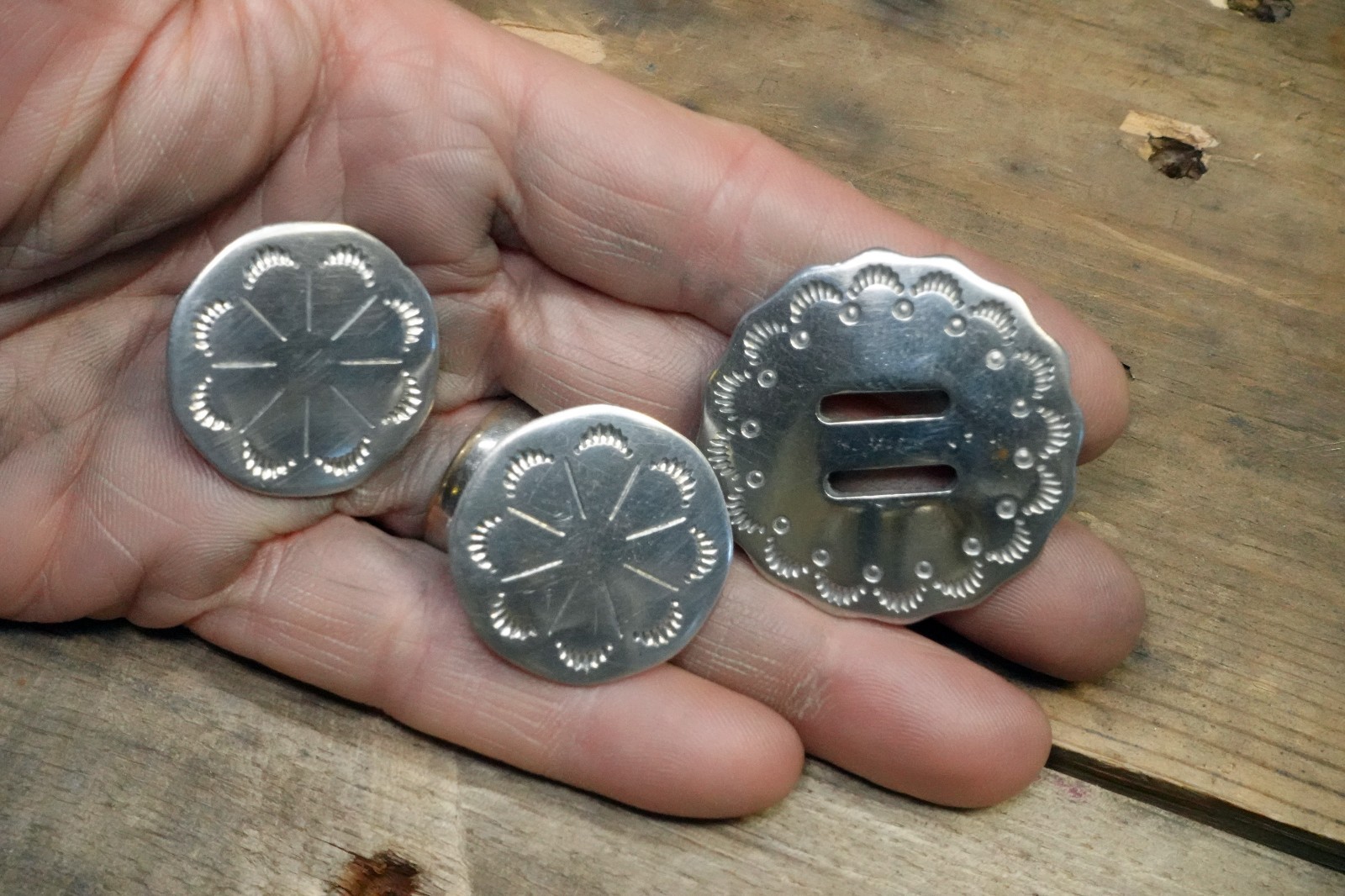 Tombstone "Johnny Ringo" western concho set for leatherwork