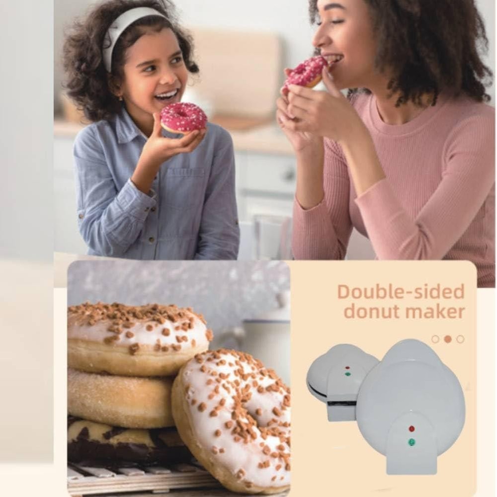 Mini Donut Maker Machine, Electric Non-Stick Surface Makes 7 Small Doughnuts