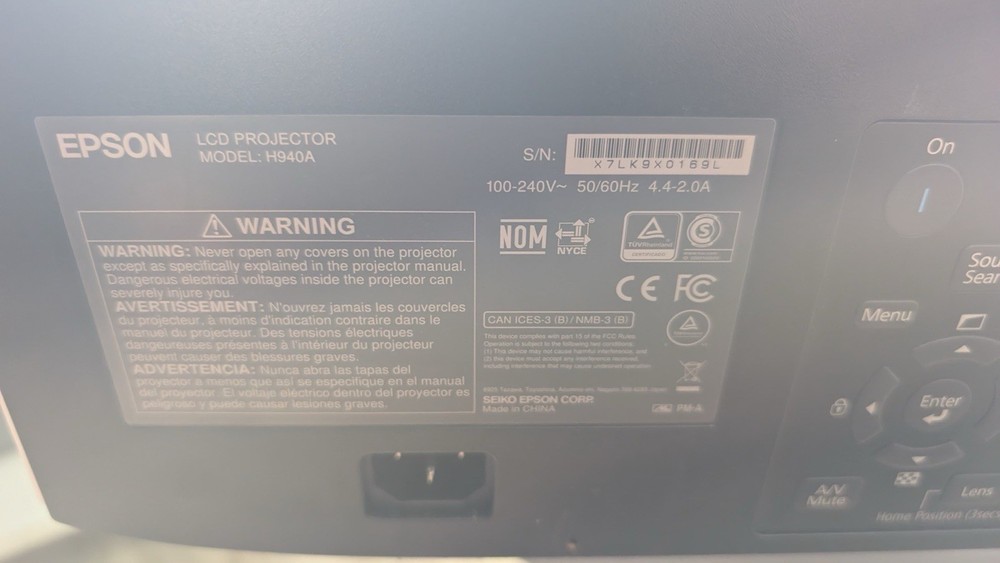 Epson Pro L1070U Model H940A Lumen Laser Projector UNTESTED