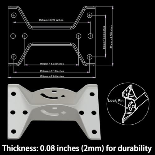 Universal Adjustable Mounting Pole, Steel J-Mount for Attic 49.75" White