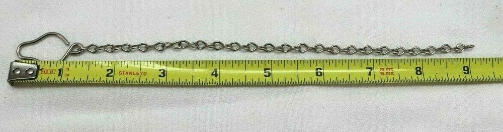 WWII US Silver plated steel Whistle Chain 9" long with button loop each E2205