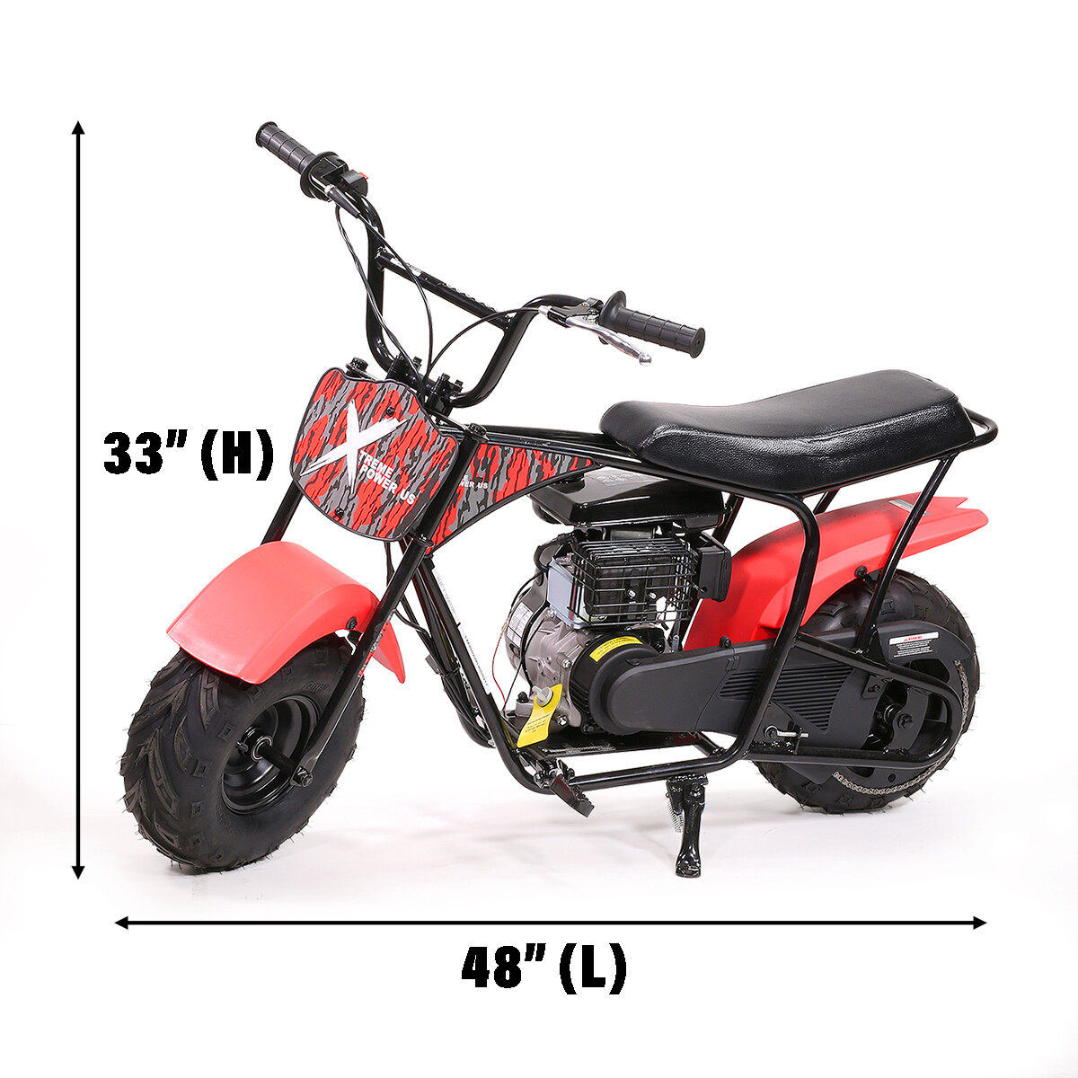 XtremepowerUS 99cc Mini Dirt Bike Gas-Powered 4 Stroke Pocket Bike Pit Red