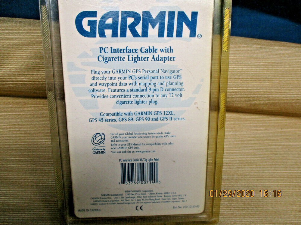 GARMIN PC INTERFACE CABLE LIGHTER ADAPTER 0101016500