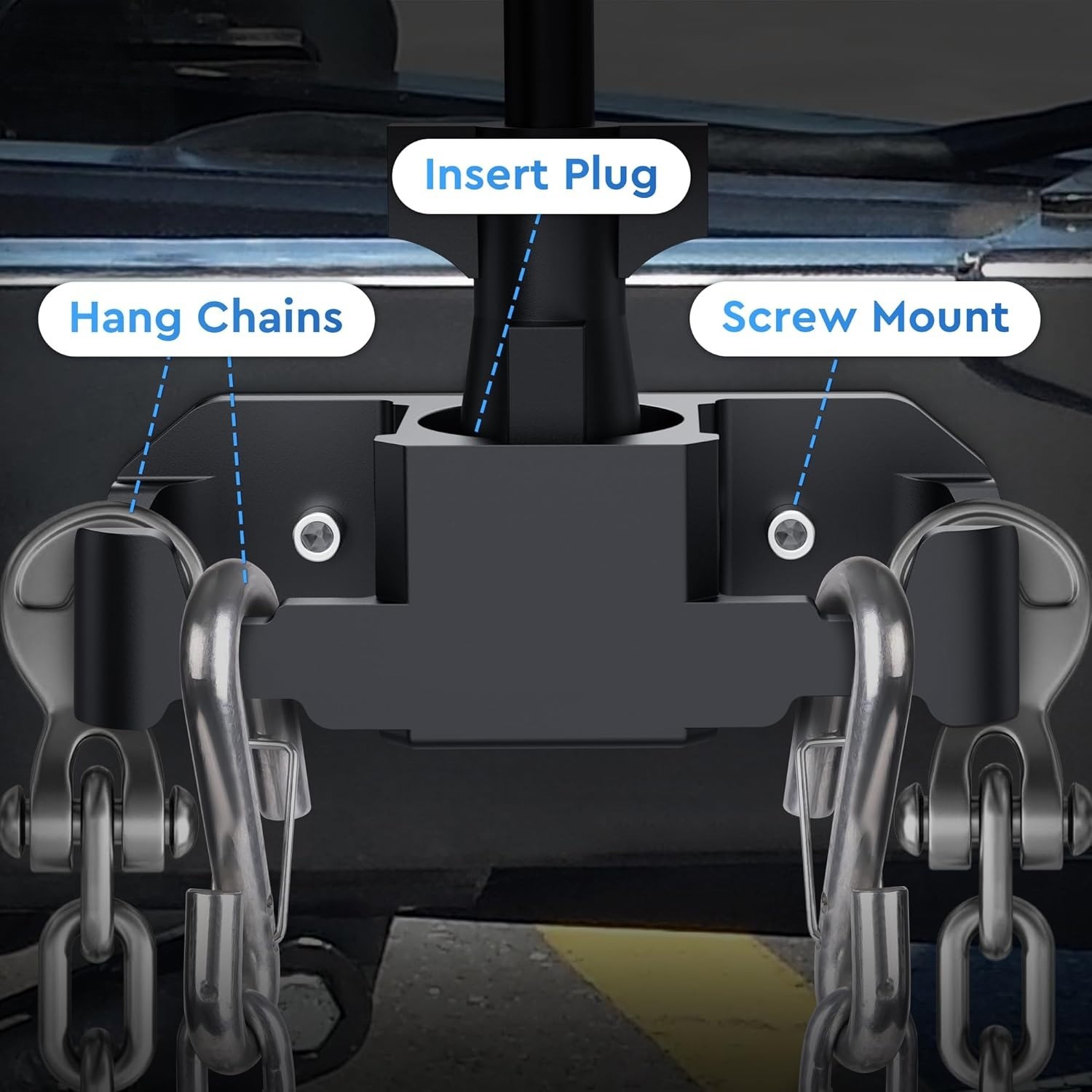 Trailer Tow Organizer 7-Pin Plug Side Hook Chain Fastener