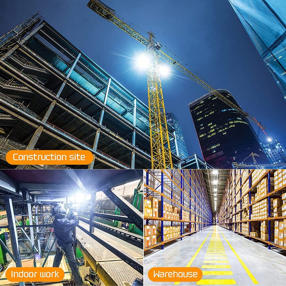 80W LED Temporary Hanging Work Light Portable Construction Jobsite Light 5000K