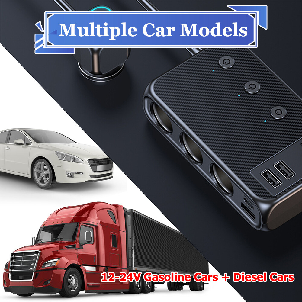 Multi Car Cigarette Lighter Socket USB Plug Fast Charger Power Adapter Splitter