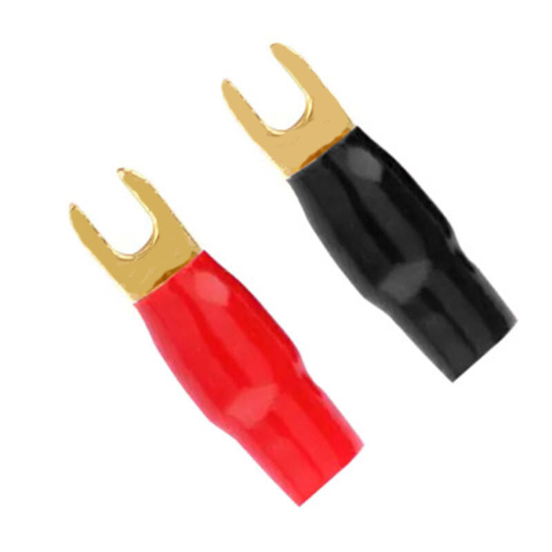 6PCS 10GA Spade Terminal U Connector Hifi Speaker Cable Plug