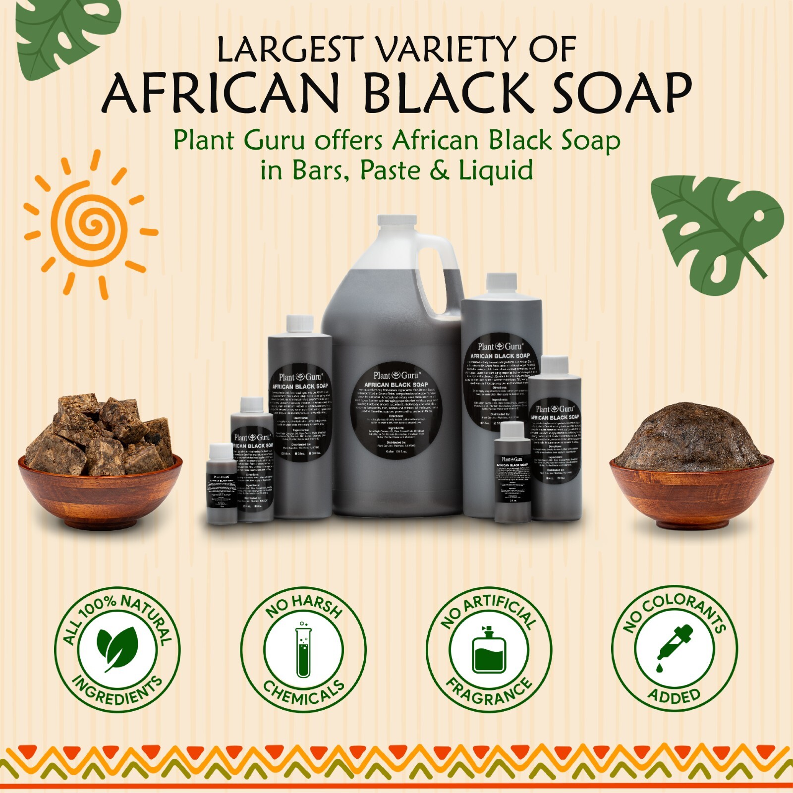 Raw African Black Soap Bar 100% Pure Natural Organic From Ghana Bulk Wholesale
