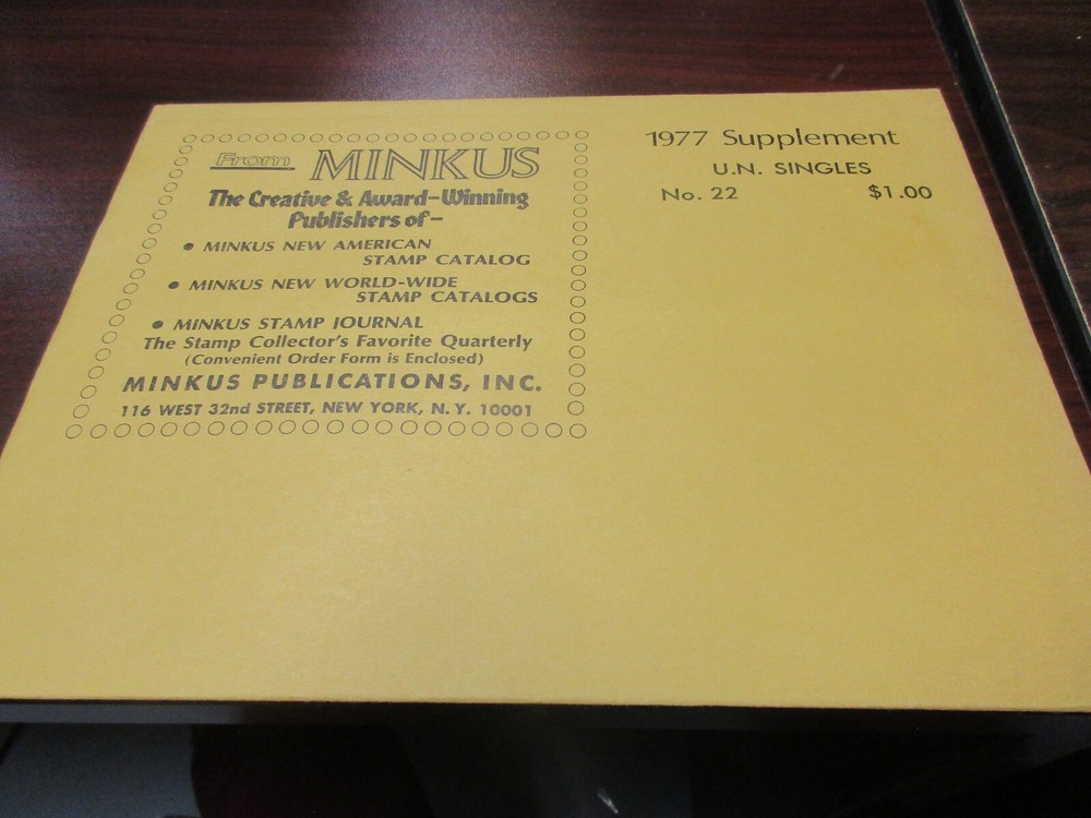 "MINKUS" ALBUM PAGES 1977 SUPPLEMENT U.N. SINGLES #22    W/FREE SHIPPING!!!