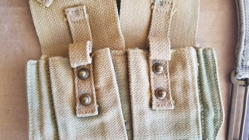 British Army Pattern 37 Web Brace Adapter & Ammo Pouch Original WW2