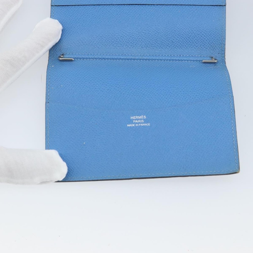 HERMES Day Planner Cover Leather Light Blue Auth bs33531
