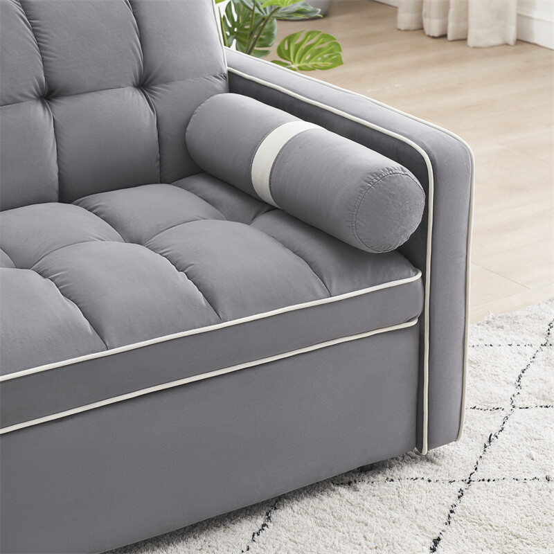Sleeper Sofa Couch w/Pull Out Bed 55" Modern Velvet Convertible Sleeper Sofa Bed