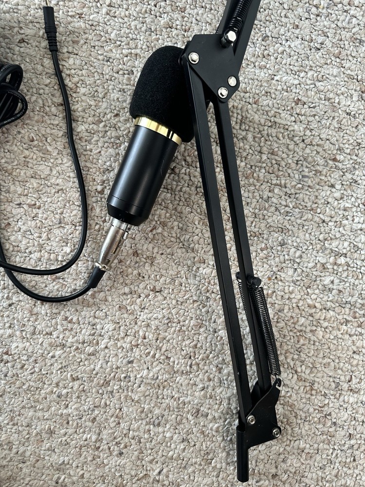 USB Plug & Play 192kHz/24Bit Microphone with Adjustable Boom Arm And Pop Filter