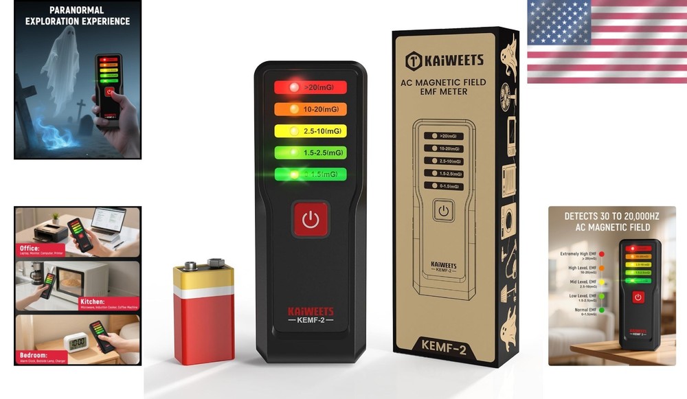 Electromagnetic Field Meter: Ghost Hunter's Essential with 5-Level Safety Lights