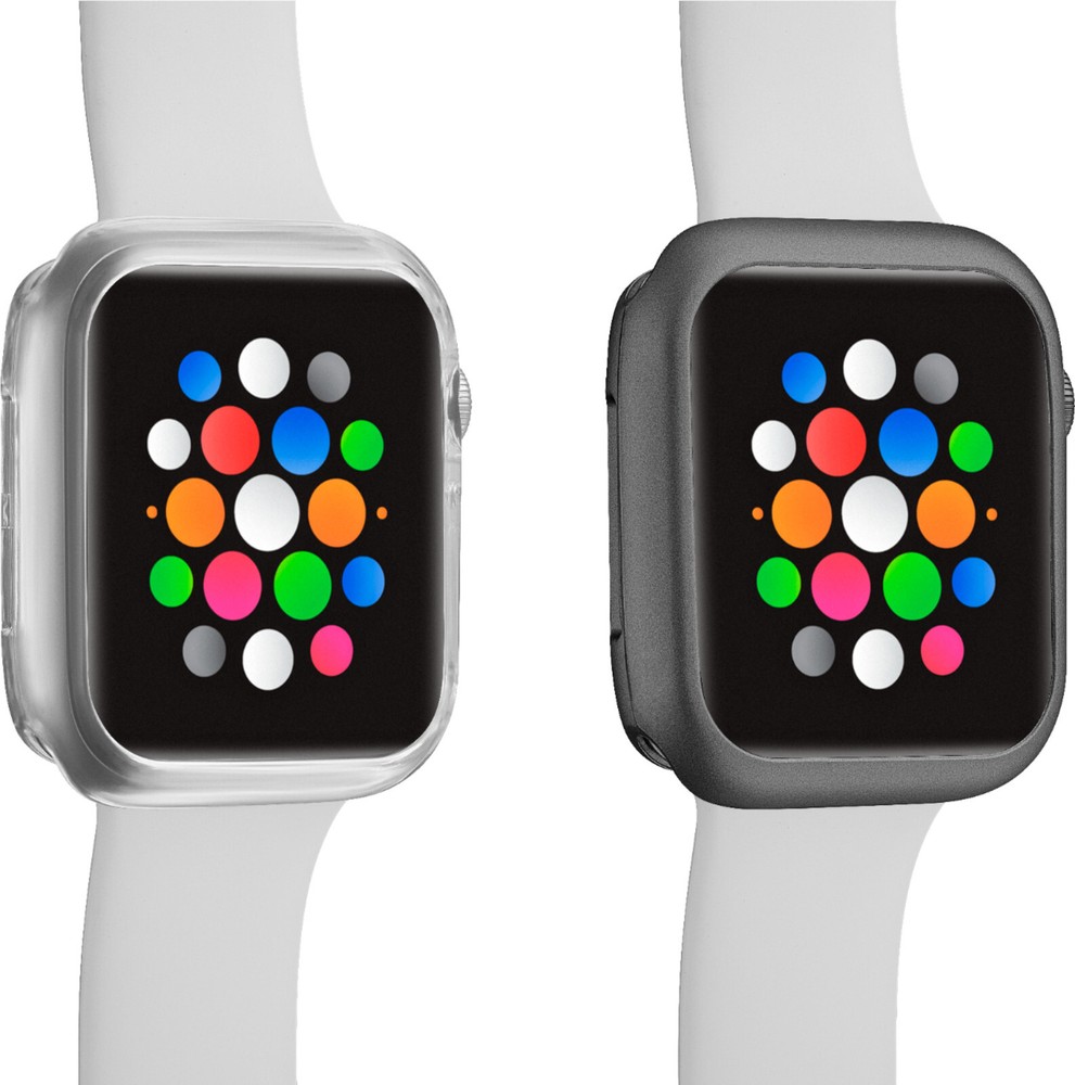 Modal- Bumper for Apple Watch44mm (2-Pack) - Clear/Space Gray