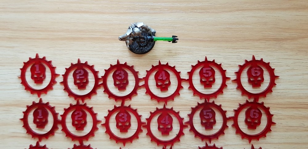 Wargaming Wargames Red Skull Objective Markers Set 1-6
