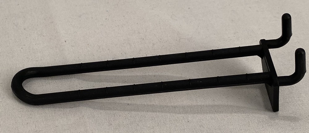 (6 PACK) 4.5 Inch Black Plastic Peg Loop Hooks for Pegboard & Slatwall