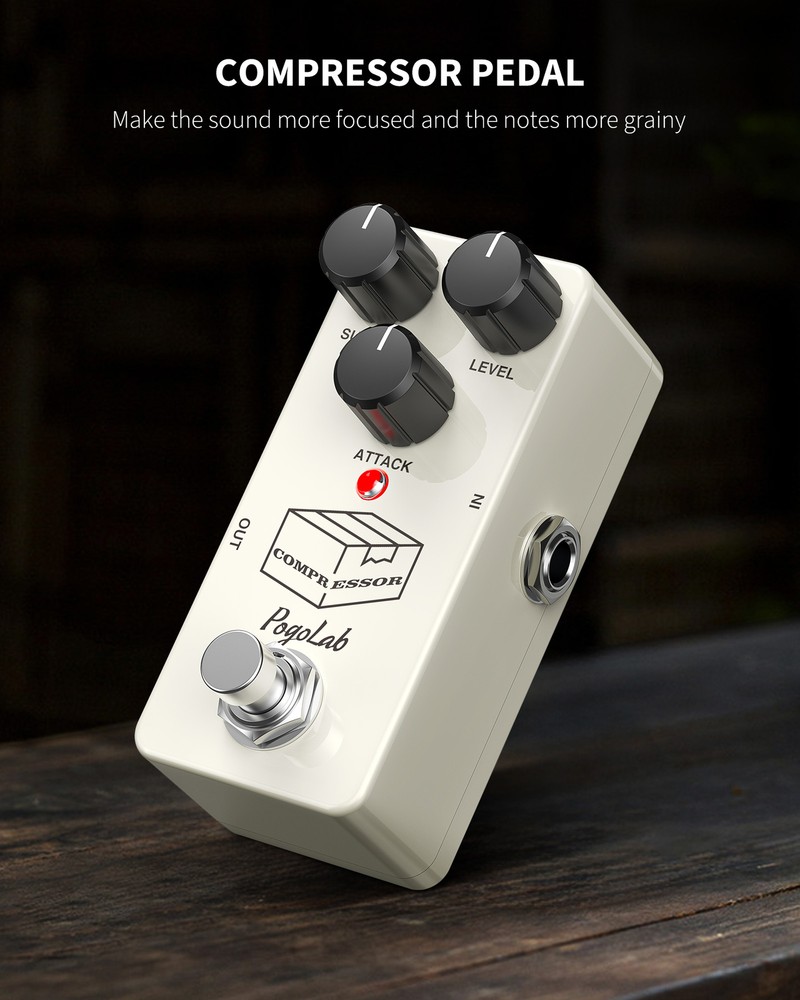 POGOLAB Analog Compressor Guitar Effect Pedal Noise Suppression, True Bypass