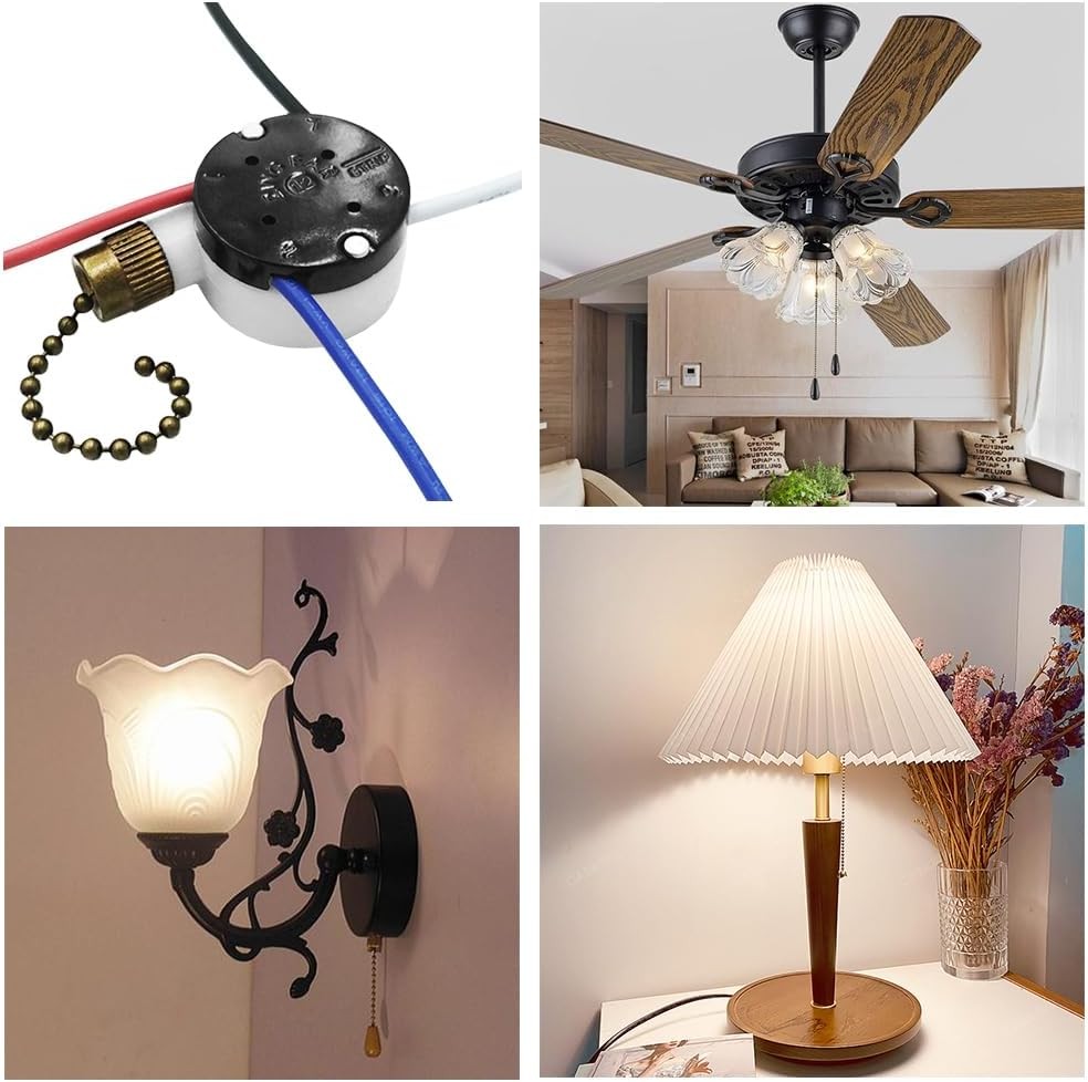 Ceiling Fan Switch Zing Ear ZE-208s E89885 3 Speed 4 Wire (Bronze)