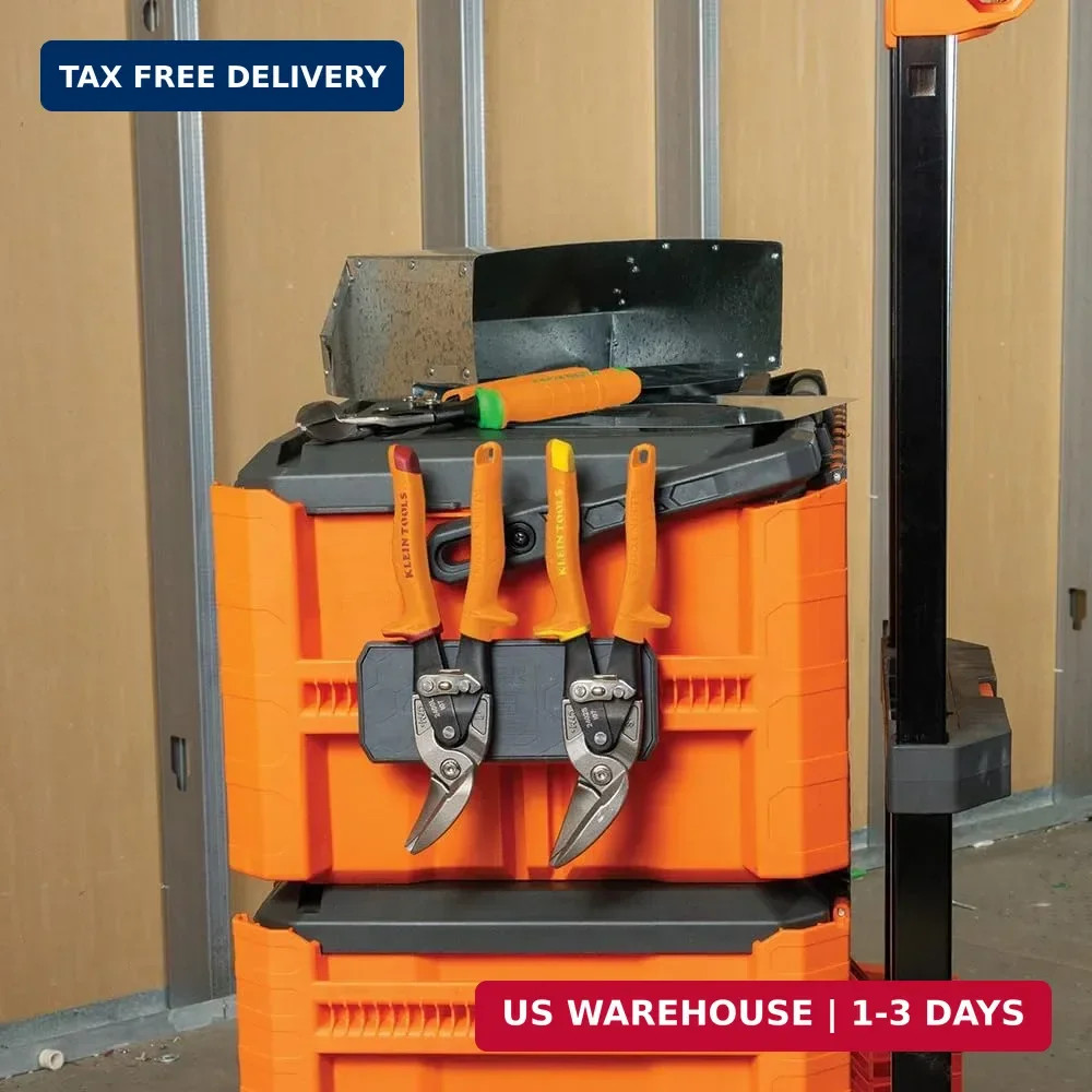 Klein Tools 2402S Straight-Cutting Offset Snips, Aviation Tin Snips with Forged