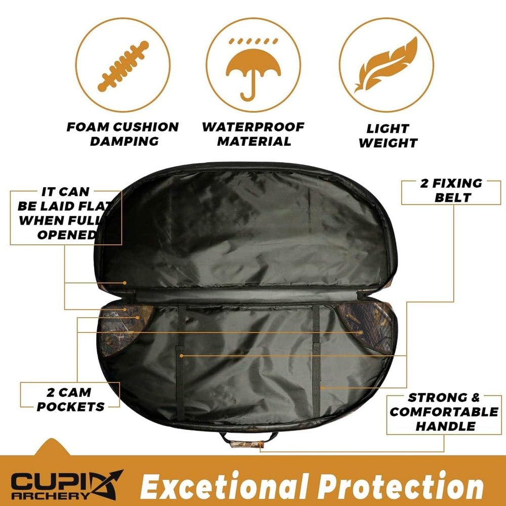 Compound Bow Case Soft Light-Weight Bow Bag with Arrow Pocket and Backpack St...