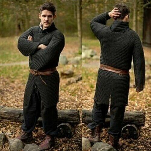 Chainmail shirt 9 mm Round Riveted With Flat Warser protection Cosplay Armor