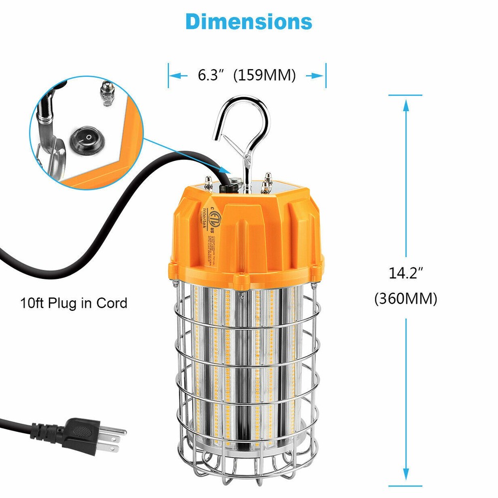 LED Construction Temporary Work Light 100W Basement Warehouse Workshop High bay