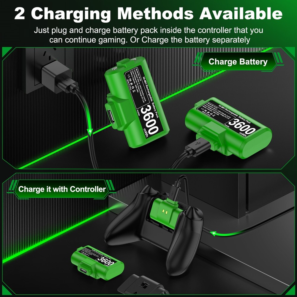 Rechargeable High Capacity Battery Pack For XBox One X/S Series X/S Controller