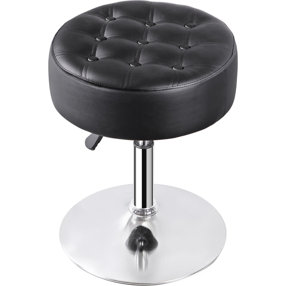 4PCS Adjustable Round Ottoman Stool Vanity Stool PU Leather Swivel Makeup Stool