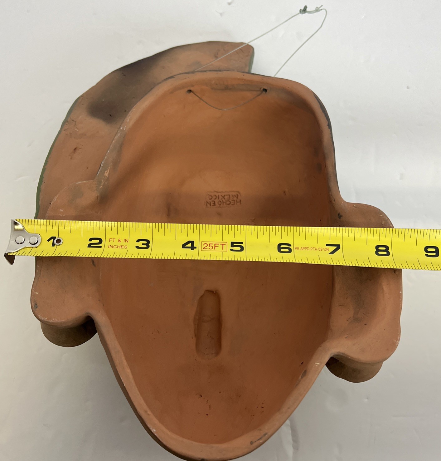 Folk Art Maya Mayan Terracotta Clay Handmade 11” Tribal Warrior Face Mask