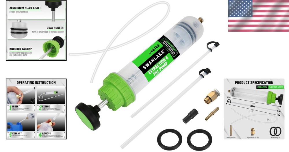 Heavy-Duty 500cc Fluid Extractor with Locking Connector - Ultimate Garage Tool
