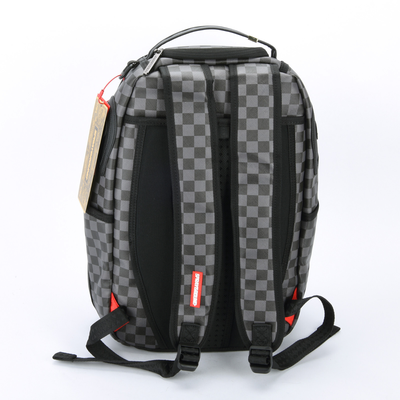 Sprayground Shark Henny Sharks in Paris Leather Backpack Unisex Plaid Black