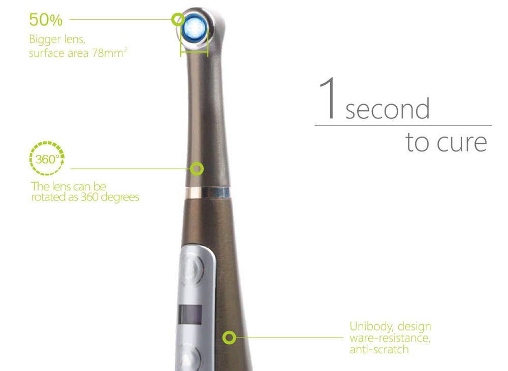 Dental Wireless LED Curing Light 1 Second Curing 3200mW/cm² with 4 Powerful LEDs
