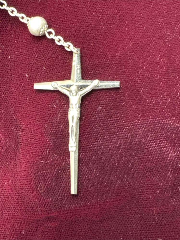 Vintage rosary with White beads In Graduation Cap 1967