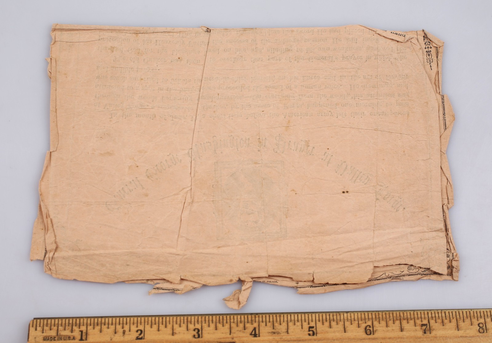 Antique 1800s General George Washington in Prayer at Valley Forge Broadside