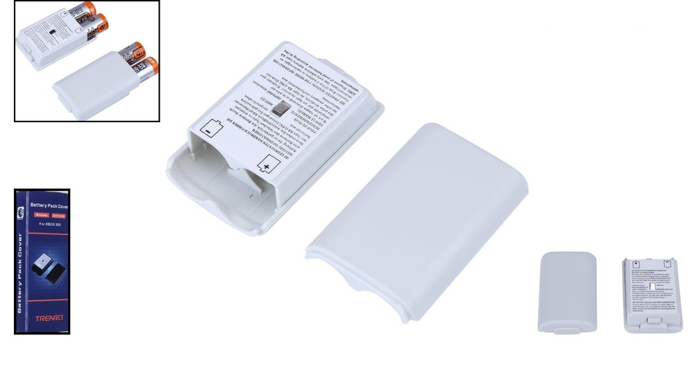 Stylish 2X White Battery Pack Covers for Xbox 360 Controllers - Rechargeable