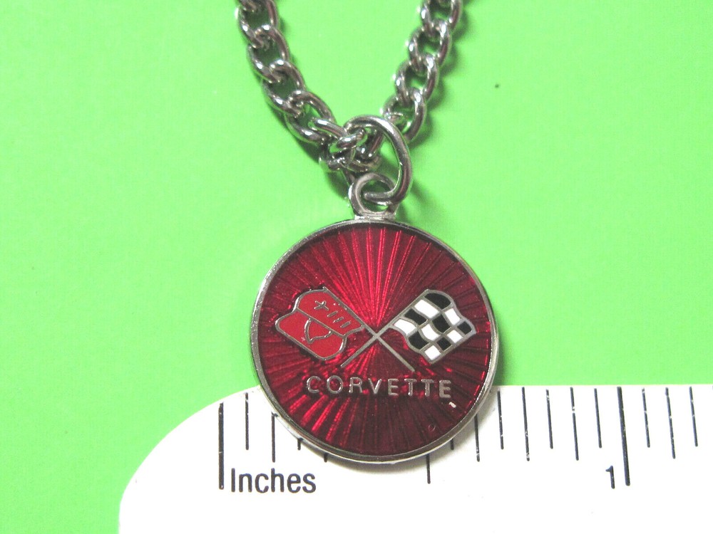 CORVETTE - necklace , pendant GIFT BOXED silver tone