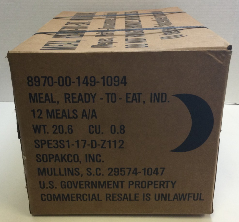 MRE Case B, Menus 13–24, Sealed Military Ready To Eat Meals (INSP 2024)